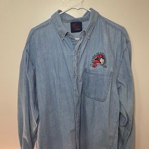 Nebraska Huskers Vintage Tom Osborne Era of Excellence Denim Button Up